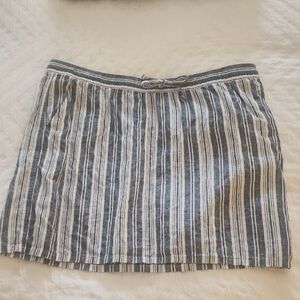 Garnet Hill Blue and White Striped Mini Skirt